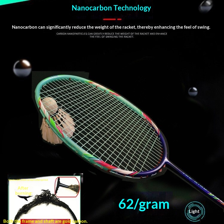 Raqueta de bádminton ultralige - Badminton Racket Carbon reseña y precio